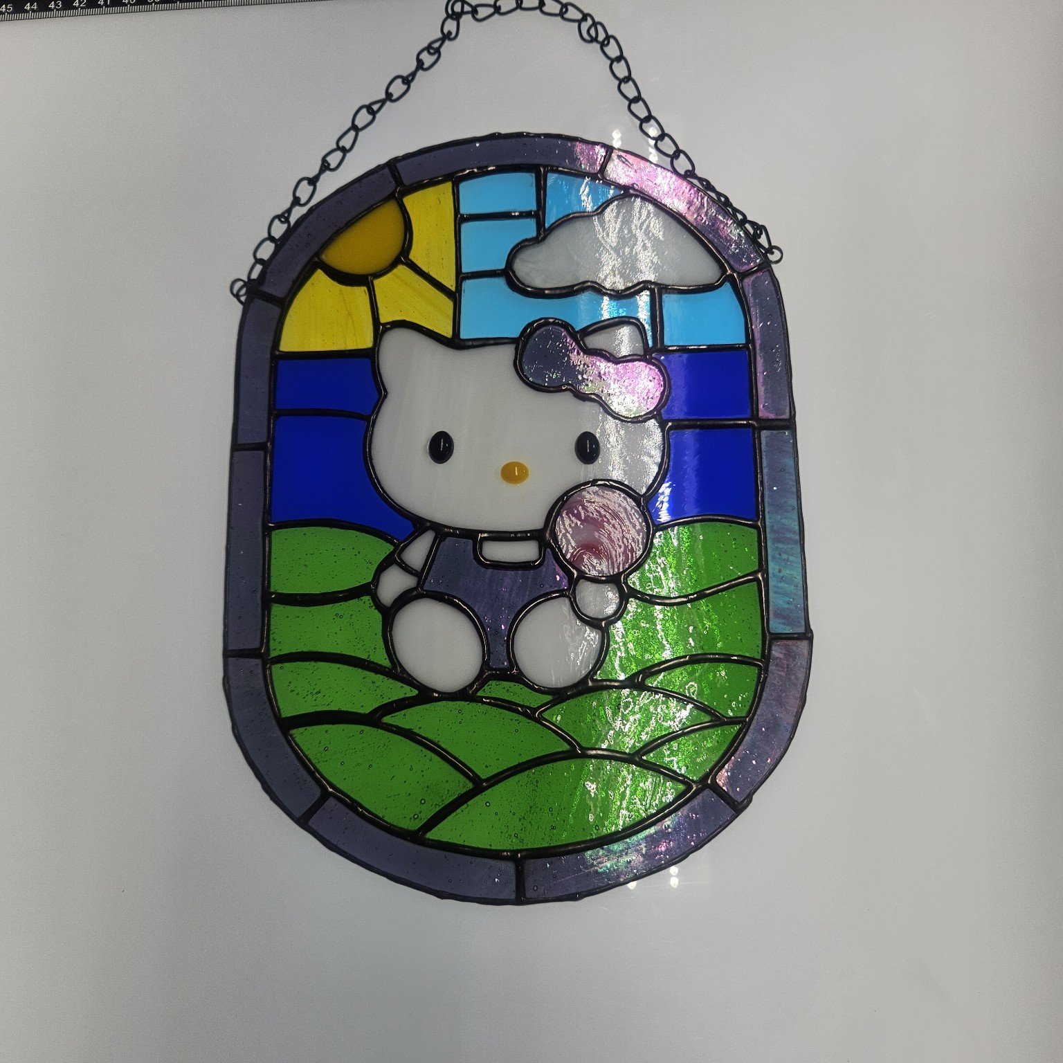 Hello Kitty stained glass panel